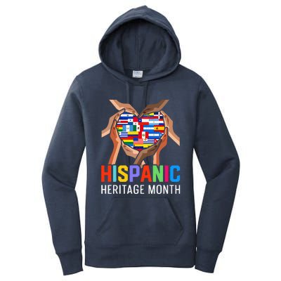 Hispanic Heritage Month All Countries Heart Hands Women's Pullover Hoodie