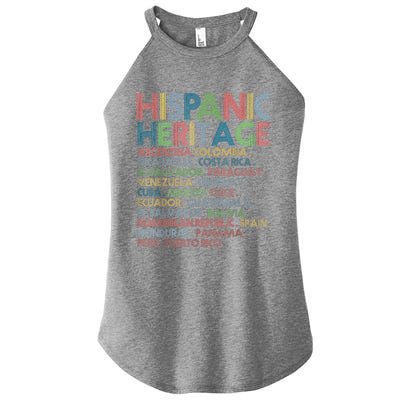 Hispanic Heritage Month Latino All Countries Names Women’s Perfect Tri Rocker Tank