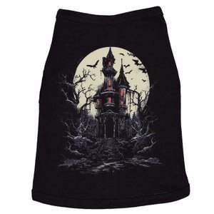 Haunted House Mansion Moon Halloween Decor Doggie Tank