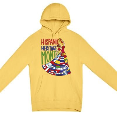 Hispanic Heritage Month Lady Flag Premium Pullover Hoodie