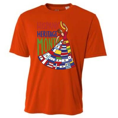 Hispanic Heritage Month Lady Flag Cooling Performance Crew T-Shirt