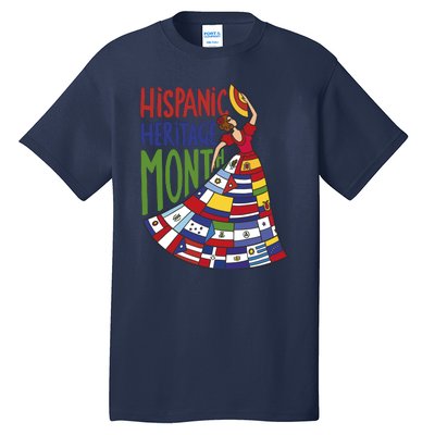 Hispanic Heritage Month Lady Flag Tall T-Shirt