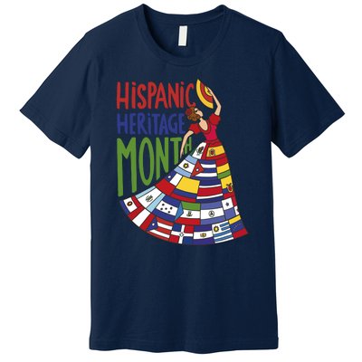 Hispanic Heritage Month Lady Flag Premium T-Shirt