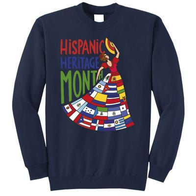 Hispanic Heritage Month Lady Flag Tall Sweatshirt