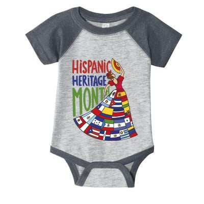 Hispanic Heritage Month Lady Flag Infant Baby Jersey Bodysuit