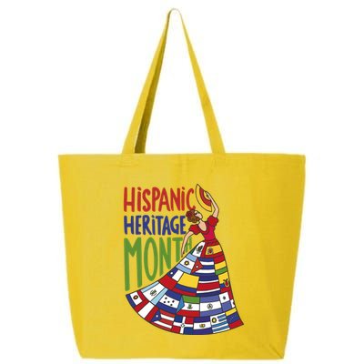 Hispanic Heritage Month Lady Flag 25L Jumbo Tote