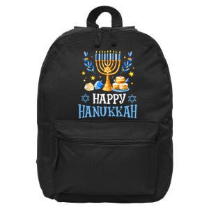 Happy Hanukkah Menorah Chanukah Jewish 16 in Basic Backpack