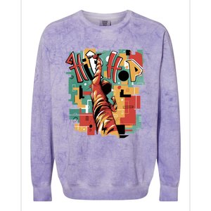 Hip Hop Music Retro Logo Colorblast Crewneck Sweatshirt