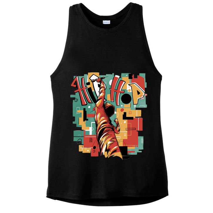 Hip Hop Music Retro Logo Ladies PosiCharge Tri-Blend Wicking Tank