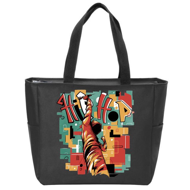 Hip Hop Music Retro Logo Zip Tote Bag