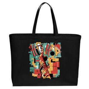 Hip Hop Music Retro Logo Cotton Canvas Jumbo Tote