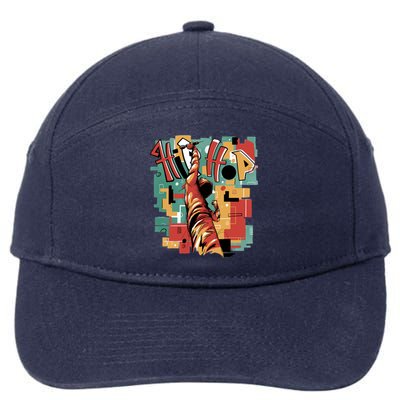 Hip Hop Music Retro Logo 7-Panel Snapback Hat