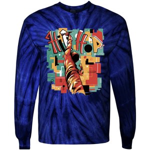 Hip Hop Music Retro Logo Tie-Dye Long Sleeve Shirt