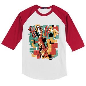 Hip Hop Music Retro Logo Kids Colorblock Raglan Jersey