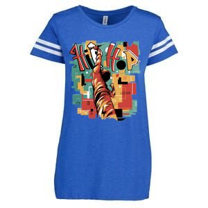 Hip Hop Music Retro Logo Enza Ladies Jersey Football T-Shirt