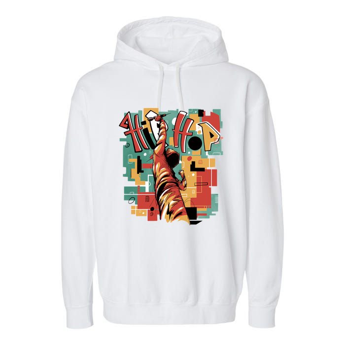 Hip Hop Music Retro Logo Garment-Dyed Fleece Hoodie