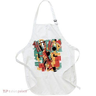 Hip Hop Music Retro Logo Full-Length Apron With Pockets