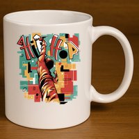 Hip Hop Music Retro Logo 11oz C Handle Ceramic Mug