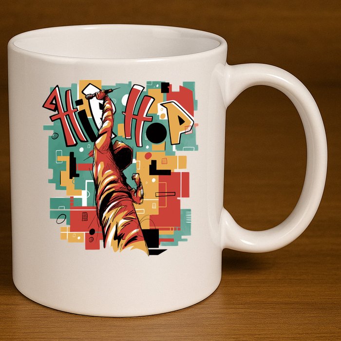Hip Hop Music Retro Logo 11oz C Handle Ceramic Mug