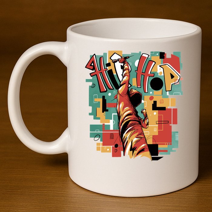 Hip Hop Music Retro Logo 11oz C Handle Ceramic Mug