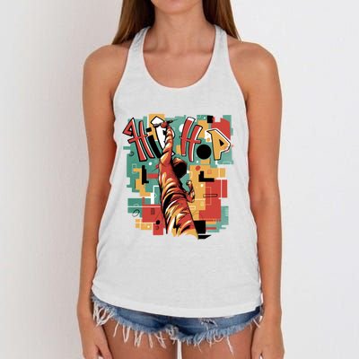 Hip Hop Music Retro Logo Women's Knotted Racerback Tank