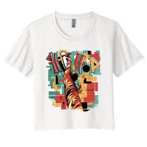 Hip Hop Music Retro Logo Women's Crop Top Tee