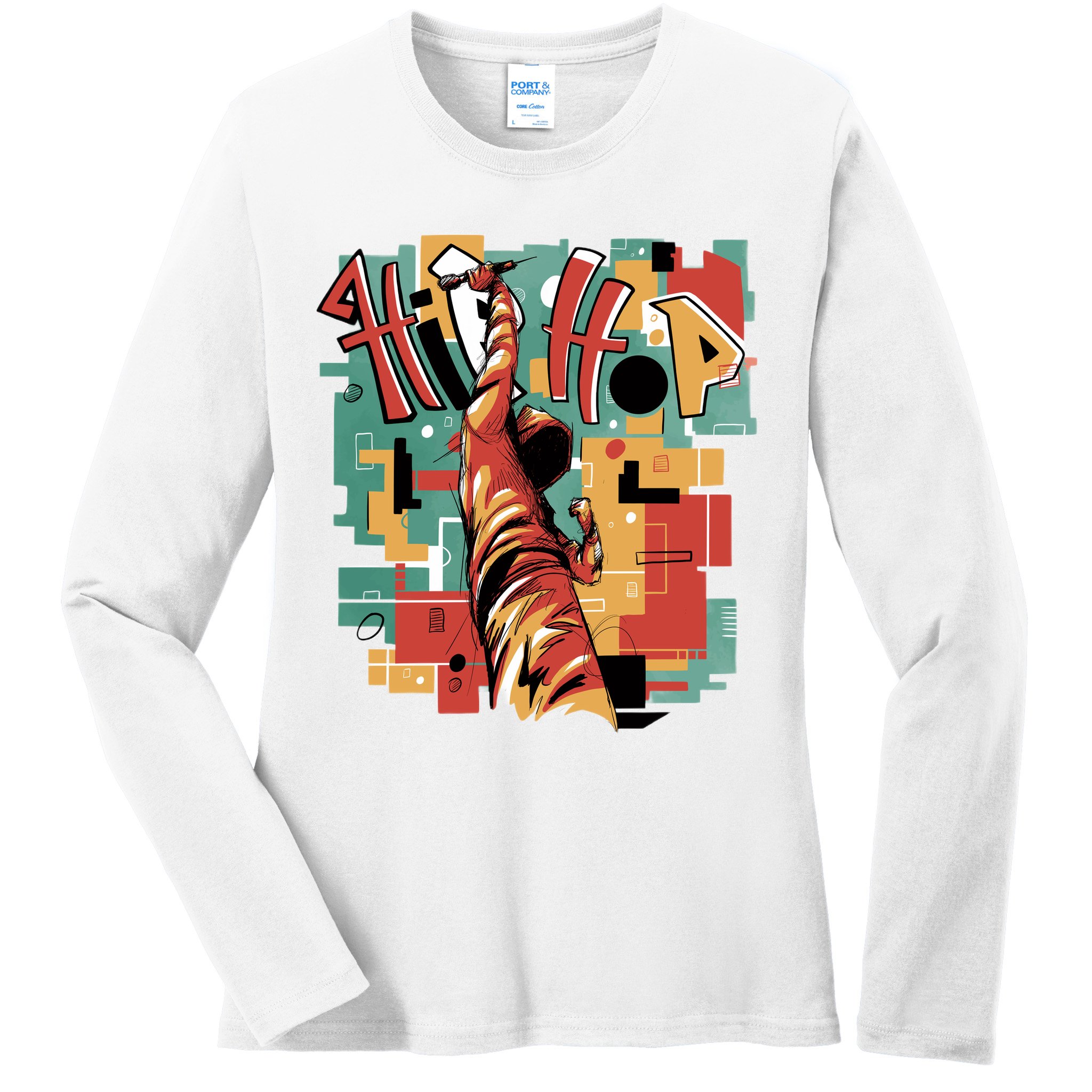 Hip Hop Music Retro Logo Ladies Long Sleeve Shirt