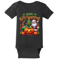 Happy Hallothanksmas Merry Christmas Halloween Thanksgiving Baby Bodysuit