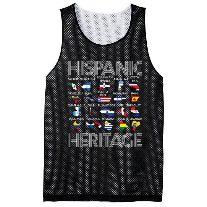 Hispanic Heritage Month Latino Countries Names Maps Mesh Reversible Basketball Jersey Tank