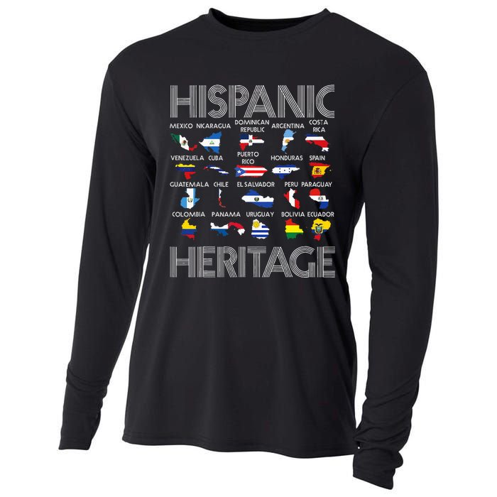 Hispanic Heritage Month Latino Countries Names Maps Cooling Performance Long Sleeve Crew