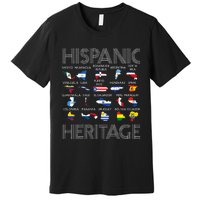 Hispanic Heritage Month Latino Countries Names Maps Premium T-Shirt