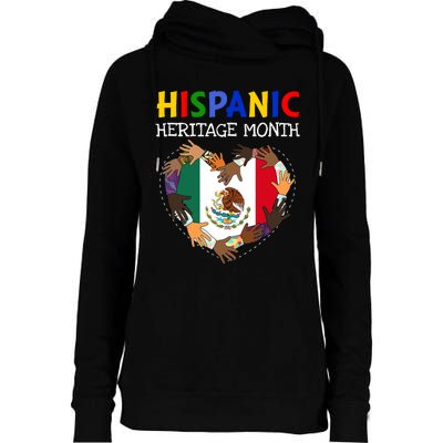 Hispanic Heritage Month Mexico Heart Boy Girl Womens Funnel Neck Pullover Hood