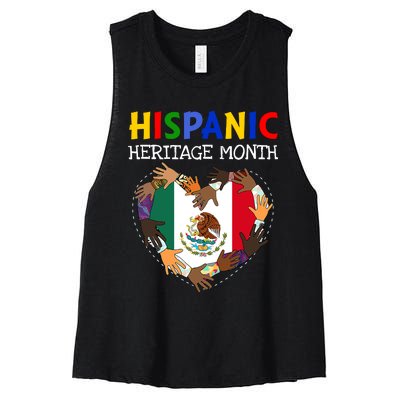 Hispanic Heritage Month Mexico Heart Boy Girl Women's Racerback Cropped Tank