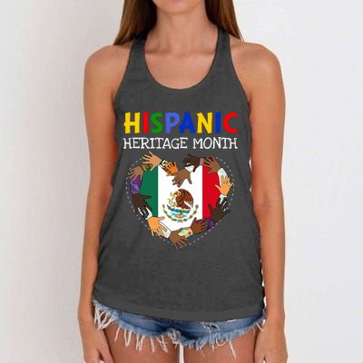 Hispanic Heritage Month Mexico Heart Boy Girl Women's Knotted Racerback Tank