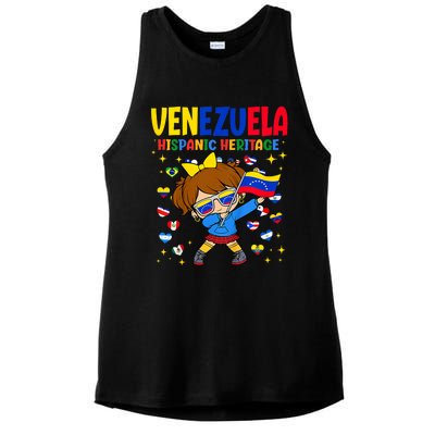 Hispanic Heritage Month Venezuela Flag Venezuelan Ladies PosiCharge Tri-Blend Wicking Tank