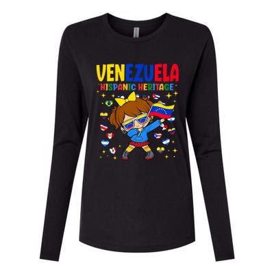 Hispanic Heritage Month Venezuela Flag Venezuelan Womens Cotton Relaxed Long Sleeve T-Shirt