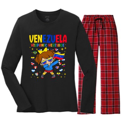 Hispanic Heritage Month Venezuela Flag Venezuelan Women's Long Sleeve Flannel Pajama Set 