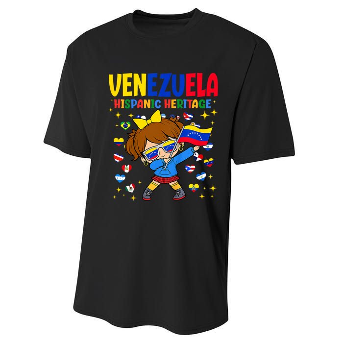 Hispanic Heritage Month Venezuela Flag Venezuelan Performance Sprint T-Shirt