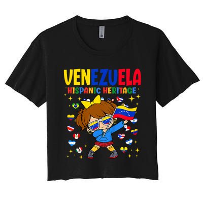 Hispanic Heritage Month Venezuela Flag Venezuelan Women's Crop Top Tee