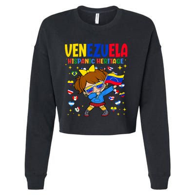 Hispanic Heritage Month Venezuela Flag Venezuelan Cropped Pullover Crew