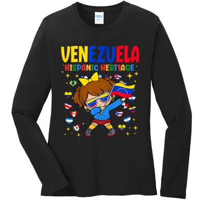 Hispanic Heritage Month Venezuela Flag Venezuelan Ladies Long Sleeve Shirt