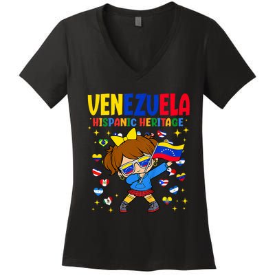 Hispanic Heritage Month Venezuela Flag Venezuelan Women's V-Neck T-Shirt