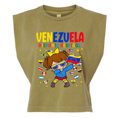 Hispanic Heritage Month Venezuela Flag Venezuelan Garment-Dyed Women's Muscle Tee