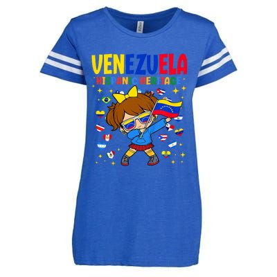 Hispanic Heritage Month Venezuela Flag Venezuelan Enza Ladies Jersey Football T-Shirt