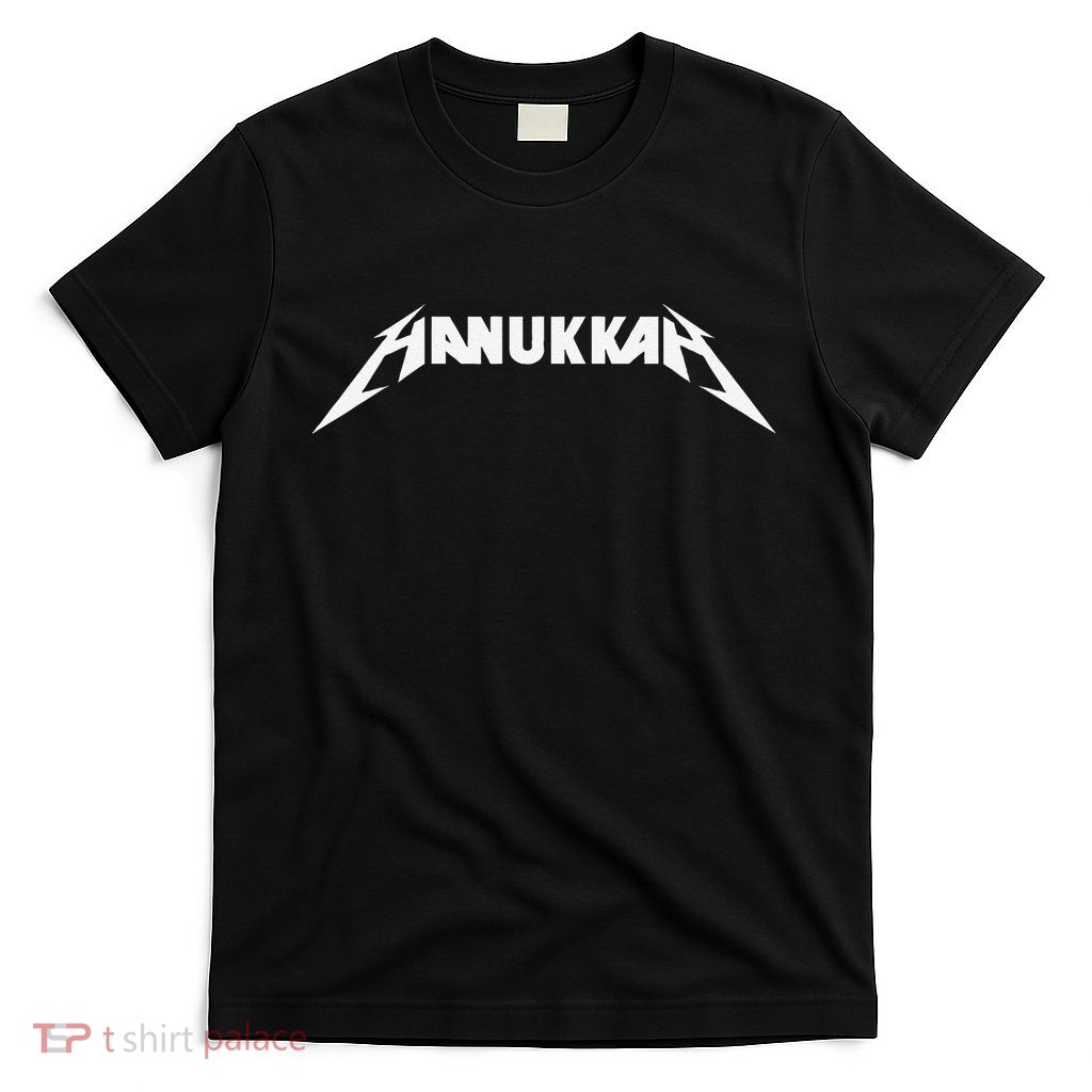 Hanukkah Heavy Metal Latke Party Jewish Menorah Dreidel T-Shirt