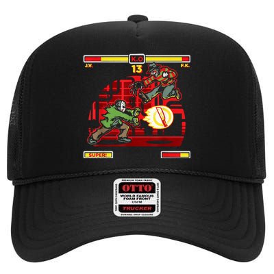 Halloween Horror Movie Characters Match Up KO High Crown Mesh Back Trucker Hat