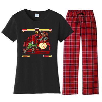 Halloween Horror Movie Characters Match Up KO Women's Flannel Pajama Set