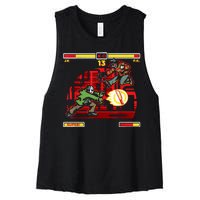 Halloween Horror Movie Characters Match Up KO Women's Racerback Cropped Tank