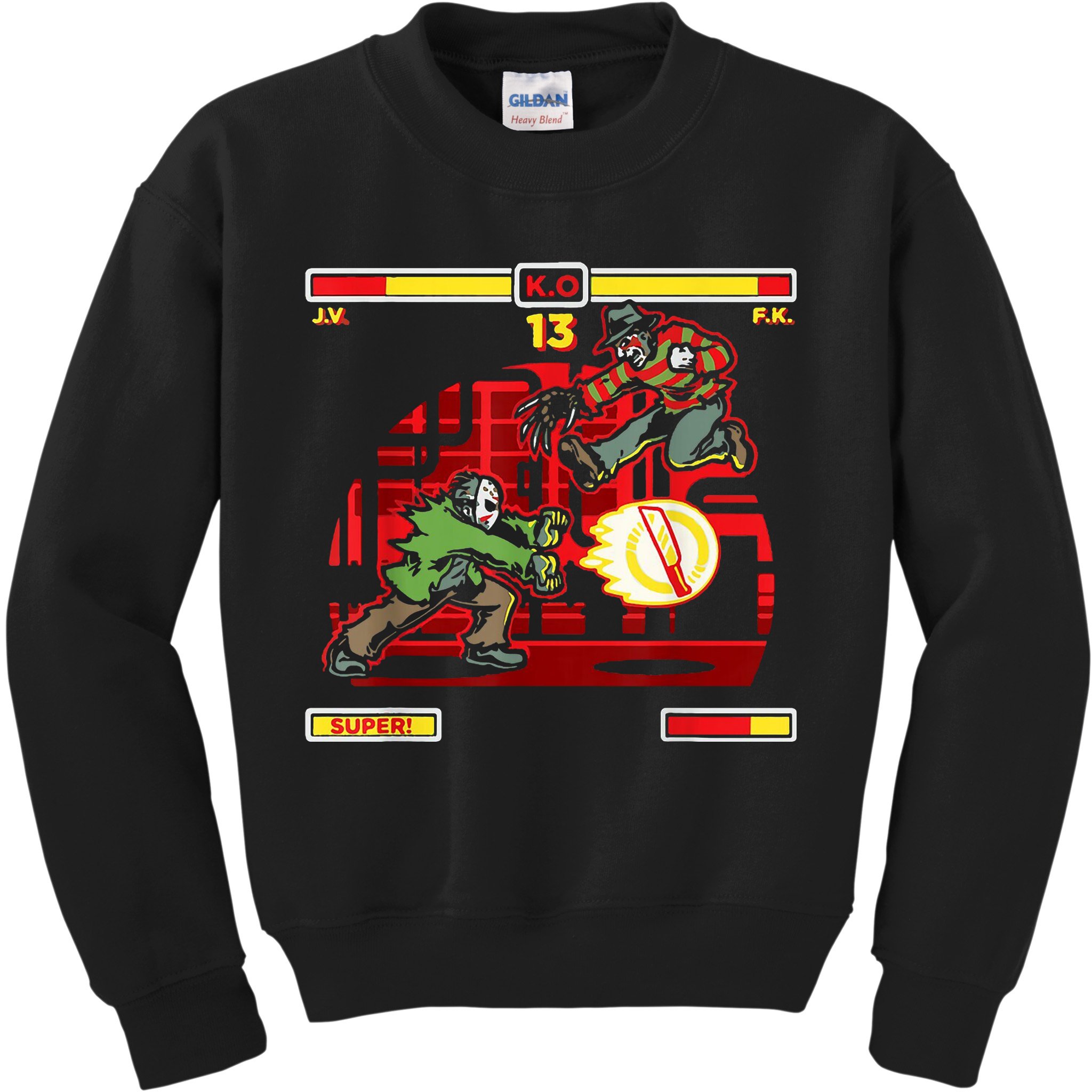 Halloween Horror Movie Characters Match Up KO Kids Sweatshirt