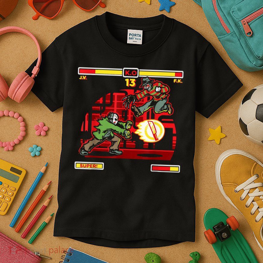 Halloween Horror Movie Characters Match Up KO Kids T-Shirt